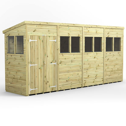 16x4 Power Premium Pent Shed