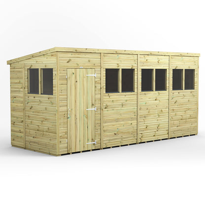 16x6 Power Premium Pent Shed