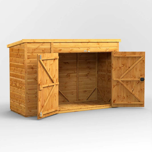 8x3 Power Wooden Bike Store - Pent Roof