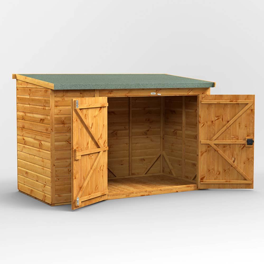 8x4 Power Wooden Bike Store - Pent Roof