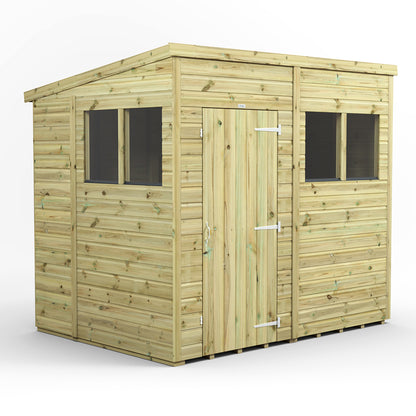 8X6 Power Premium Pent Shed