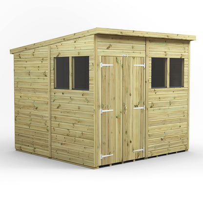 8X8 Power Premium Pent Shed