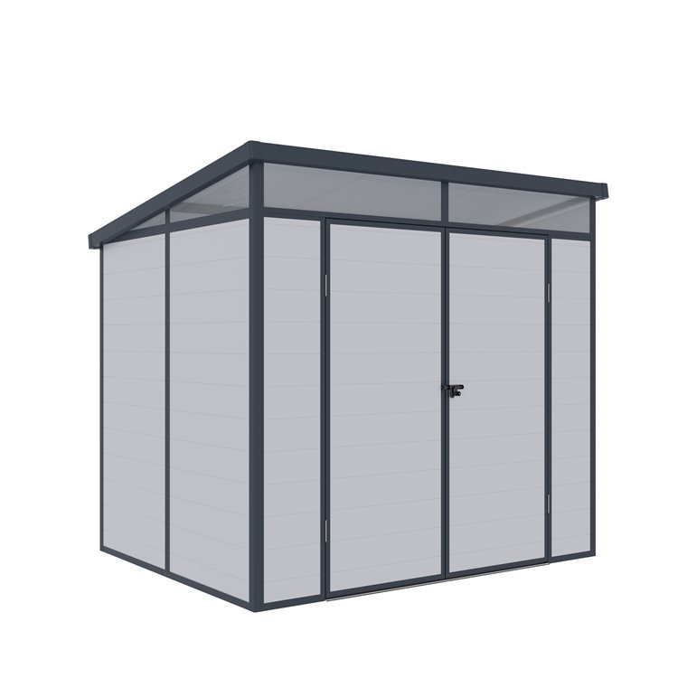 Lotus 8x6 Canto Light Grey Pent Plastic Shed