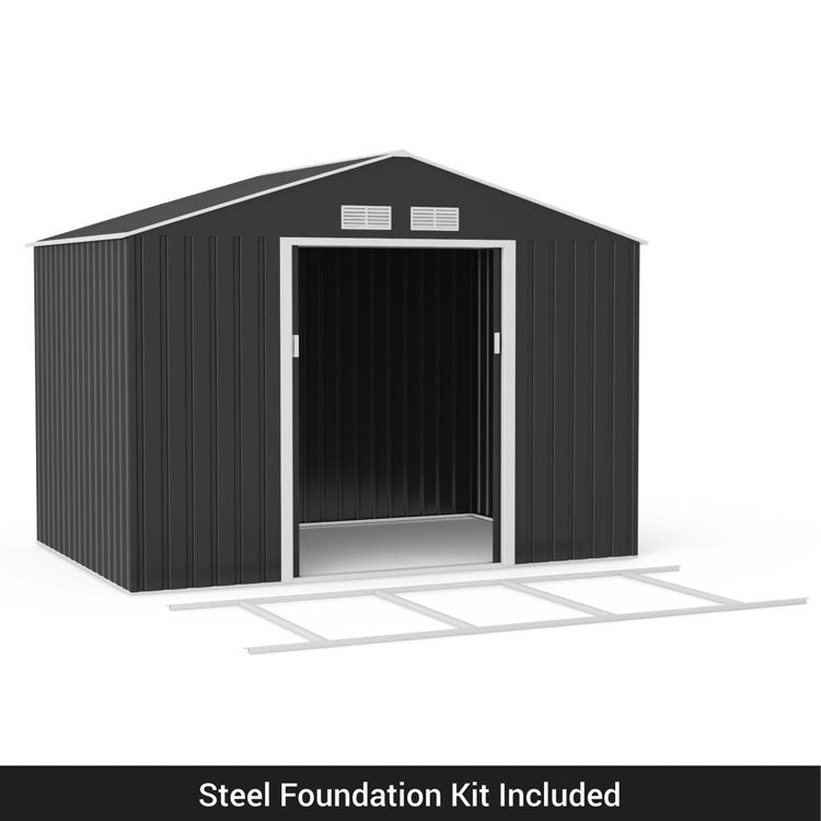 Lotus Hera 7x6 Apex Metal Shed Including Foundation Kit