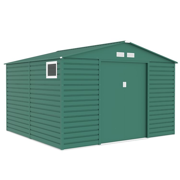 Lotus Hypnos 11x10.5 Green Apex Metal Shed