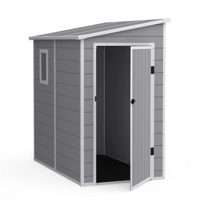 Lotus Veritas 6x4 Lean To Plastic Shed Light Grey With Floor