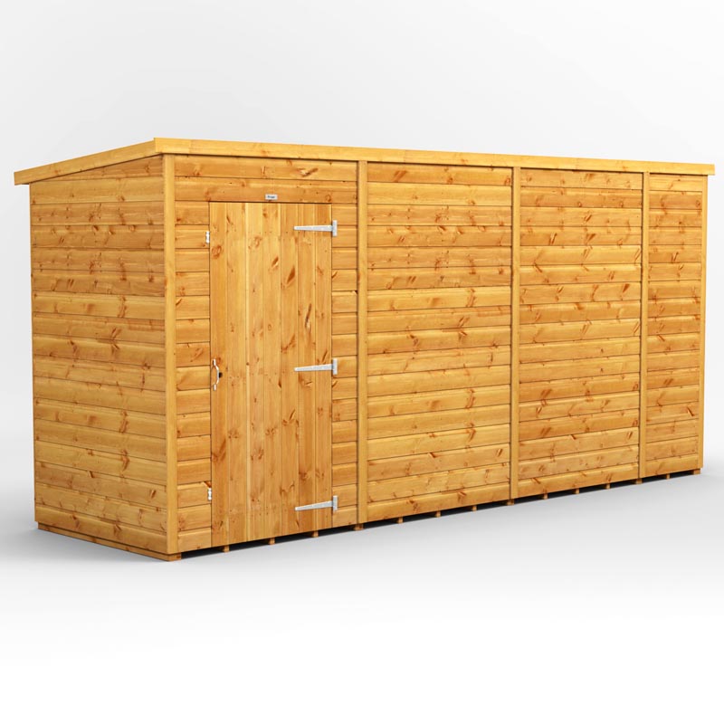 14x4 Power Tongue & Groove Pent Shed