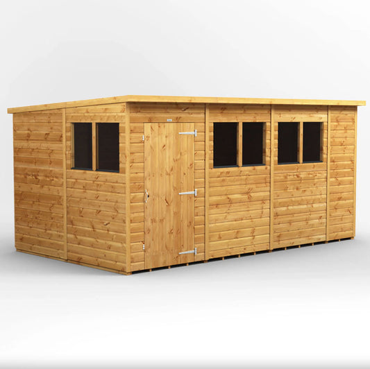 14x8 Power Tongue & Groove Pent Shed