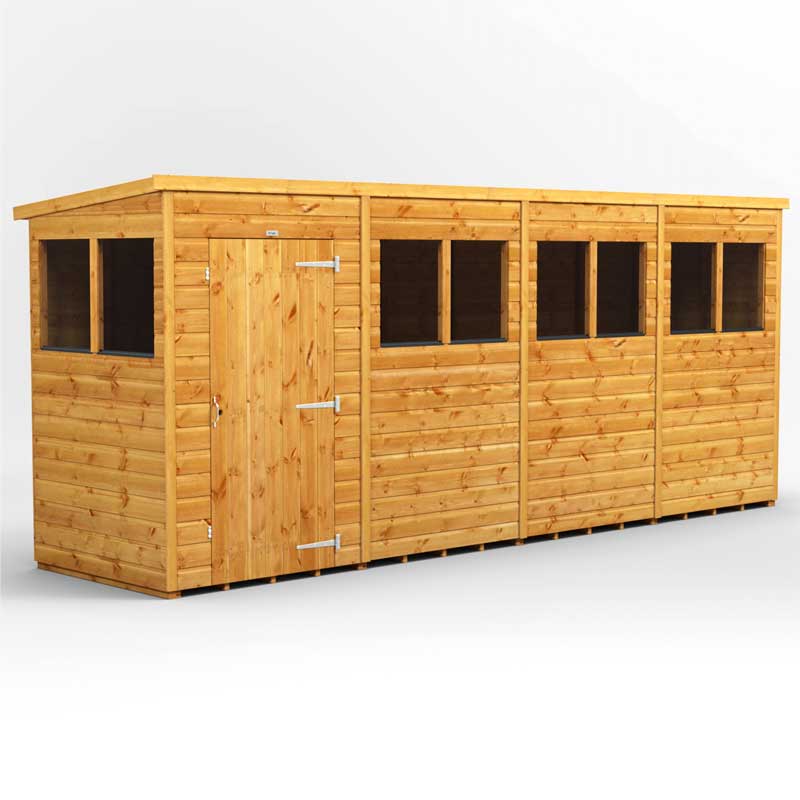 16x4 Power Tongue & Groove Pent Shed