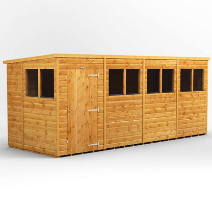 16x6 Power Tongue & Groove Pent Shed