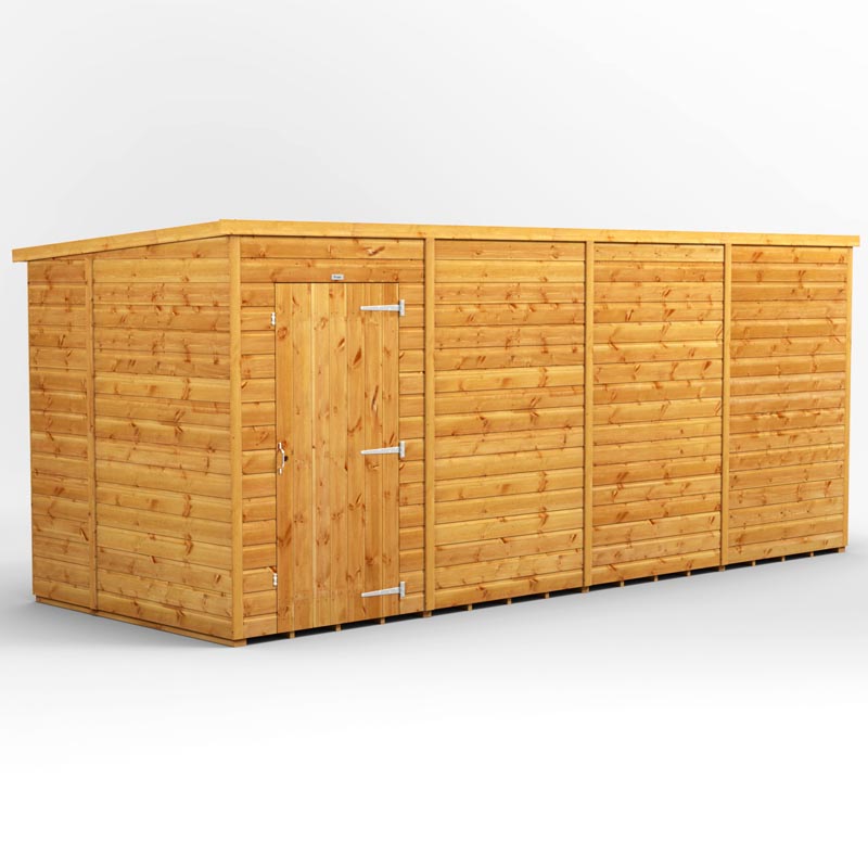 16x6 Power Tongue & Groove Pent Shed