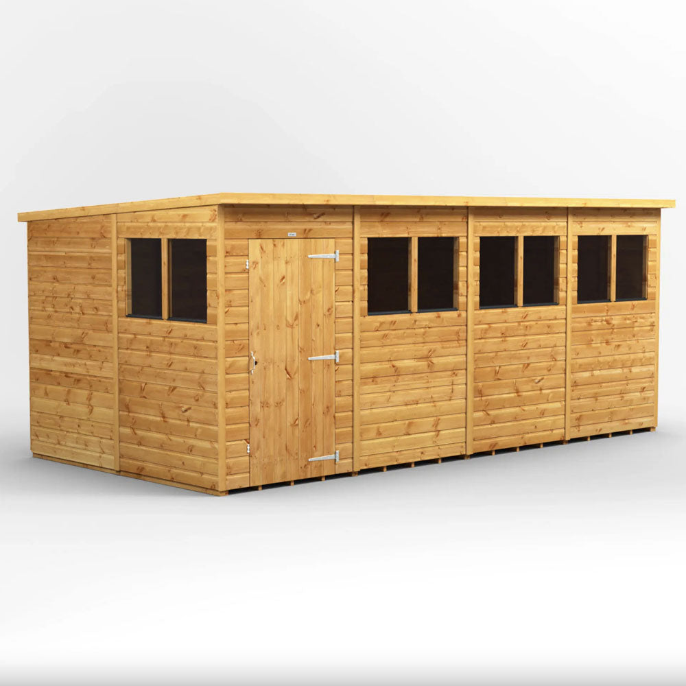 16x8 Power Tongue & Groove Pent Shed