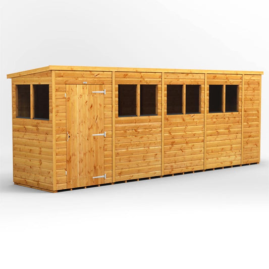 18x4 Power Tongue & Groove Pent Shed