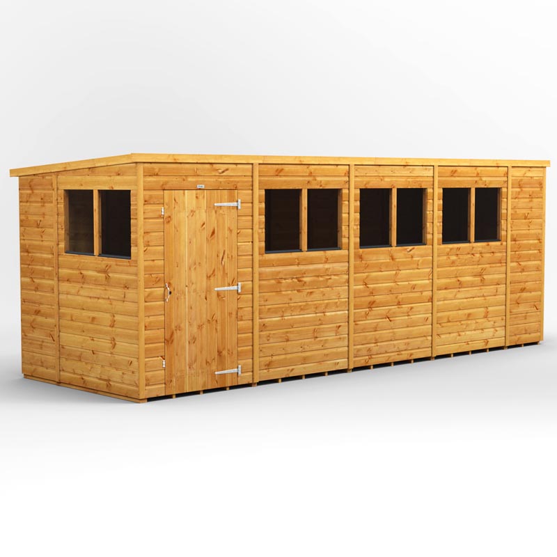 18x6 Power Tongue & Groove Pent Shed