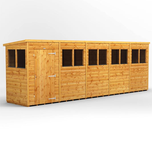 20x4 Power Tongue & Groove Pent Shed