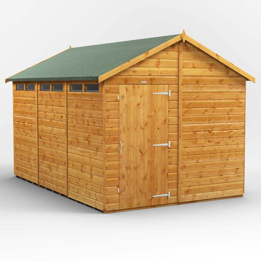 Power Apex Wooden Secure Shed 12x8