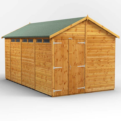 Power Apex Wooden Secure Shed 14x8