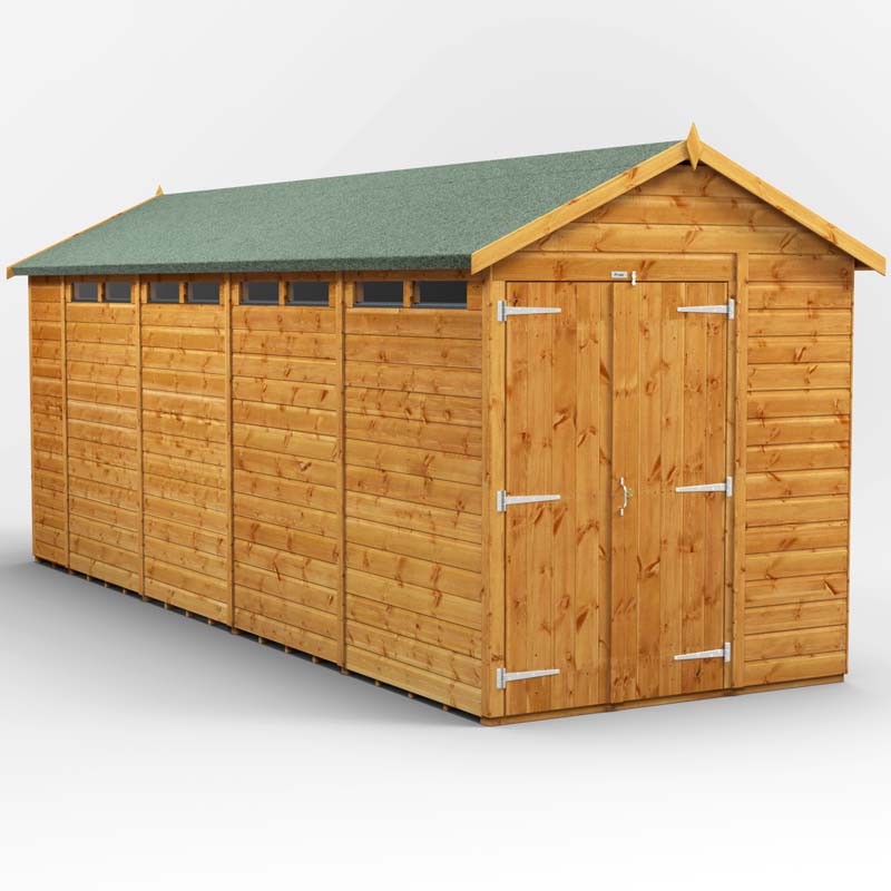 Power Apex Wooden Secure Shed 18x6