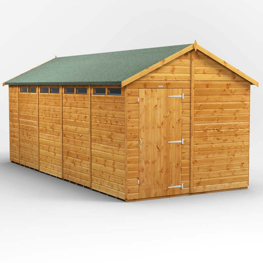 Power Apex Wooden Secure Shed 18x8