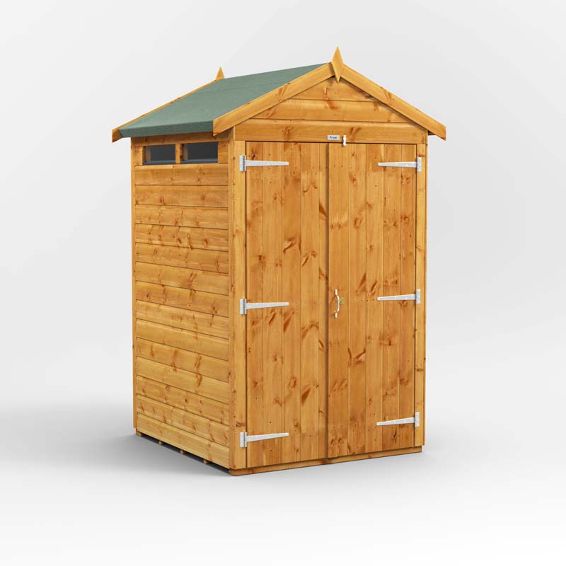 Power Apex Wooden Secure Shed 4x4