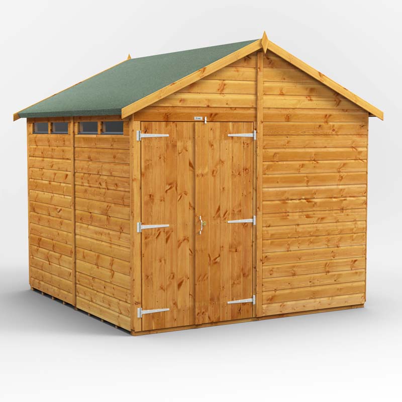 Power Apex Wooden Secure Shed 8x8