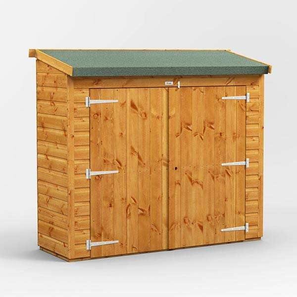 6x2 Power Wooden Bike Store - Pent Roof