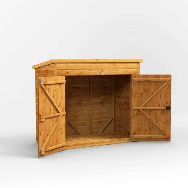 6x3 Power Wooden Bike Store - Pent Roof