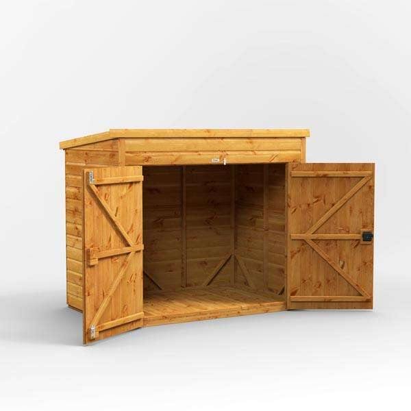 6x4 Power Wooden Bike Store - Pent Roof