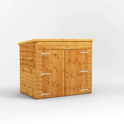 6x4 Power Wooden Bike Store - Pent Roof