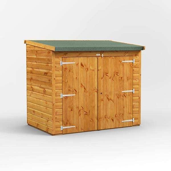 6x4 Power Wooden Bike Store - Pent Roof