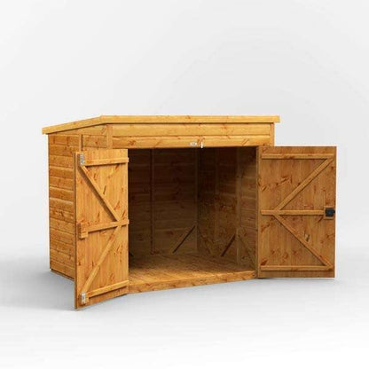 6x5 Power Wooden Bike Store - Pent Roof