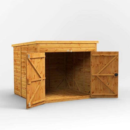 6x6 Power Large Wooden Bike Store - Pent Roof