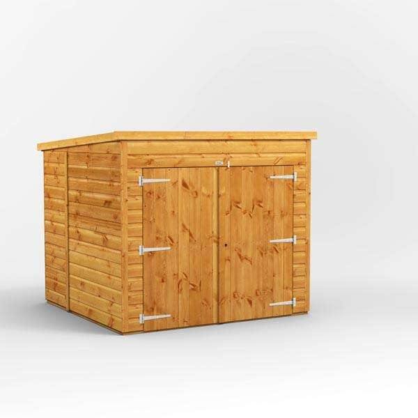 6x6 Power Large Wooden Bike Store - Pent Roof